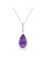14K White Gold Amethyst and Diamond Necklace