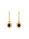14K Yellow Gold Ruby and Diamond Drop Earrings