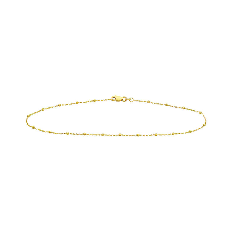 14K Yellow Gold Saturn Anklet