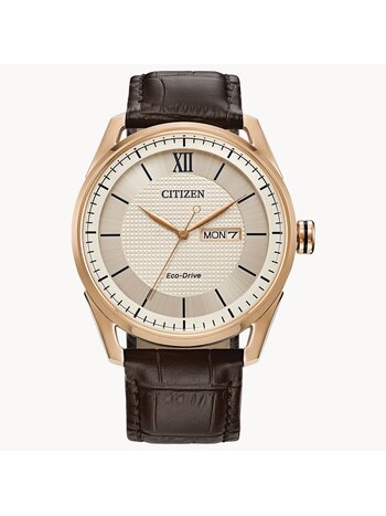 Citizen Classic Ivory Dial with Leather Strap