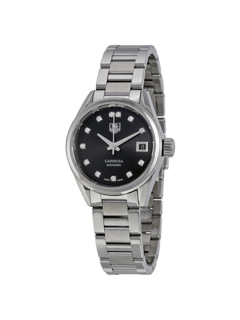 TAG Heuer Ladies TAG Heuer Automatic Carrera with Black Diamond Dial