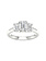 14K White Gold Lab Grown Emerald Diamond Three Stone Engagement Ring
