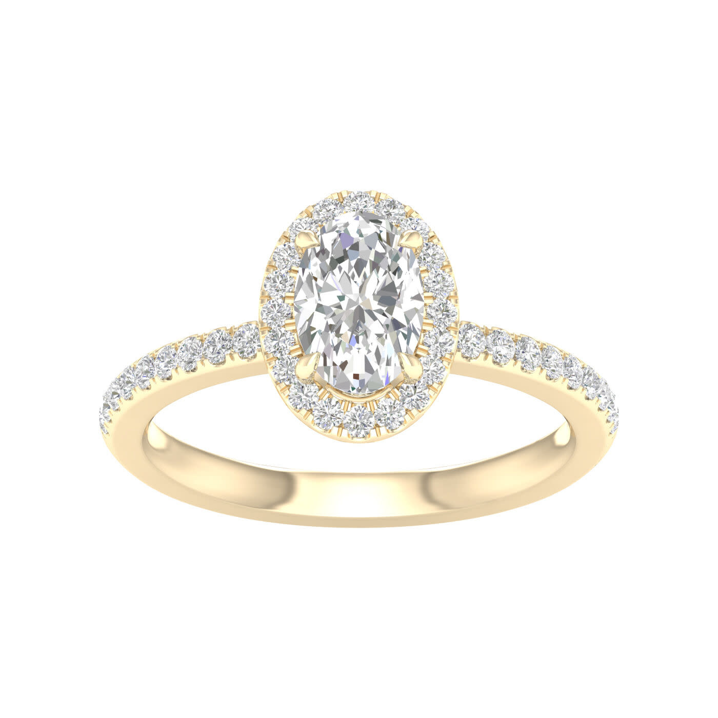 Classic Oval Halo Lab Grown Diamond Engagement Ring