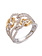 14K Two Tone Diamond Link Ring