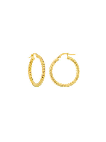 Twist Hoop Earrings 14K Yellow Gold