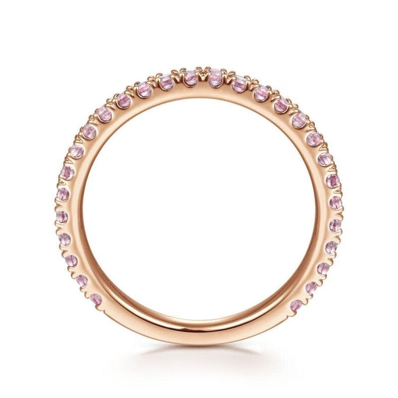 14K Rose Gold Pink on Pink Stackable Ring