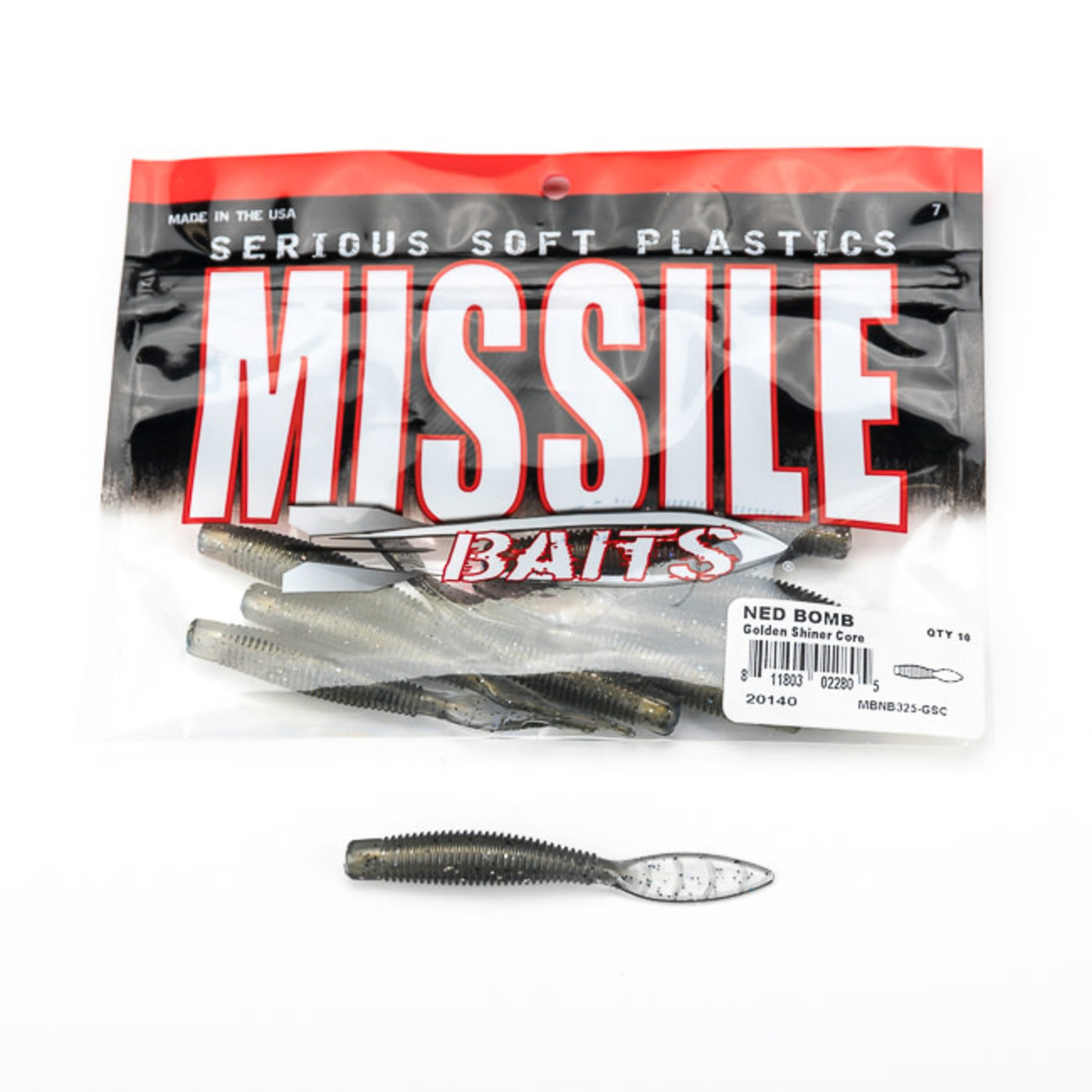 Missile Baits Missile Baits MBNB325-GSC Ned Bomb Golden Shiner Core