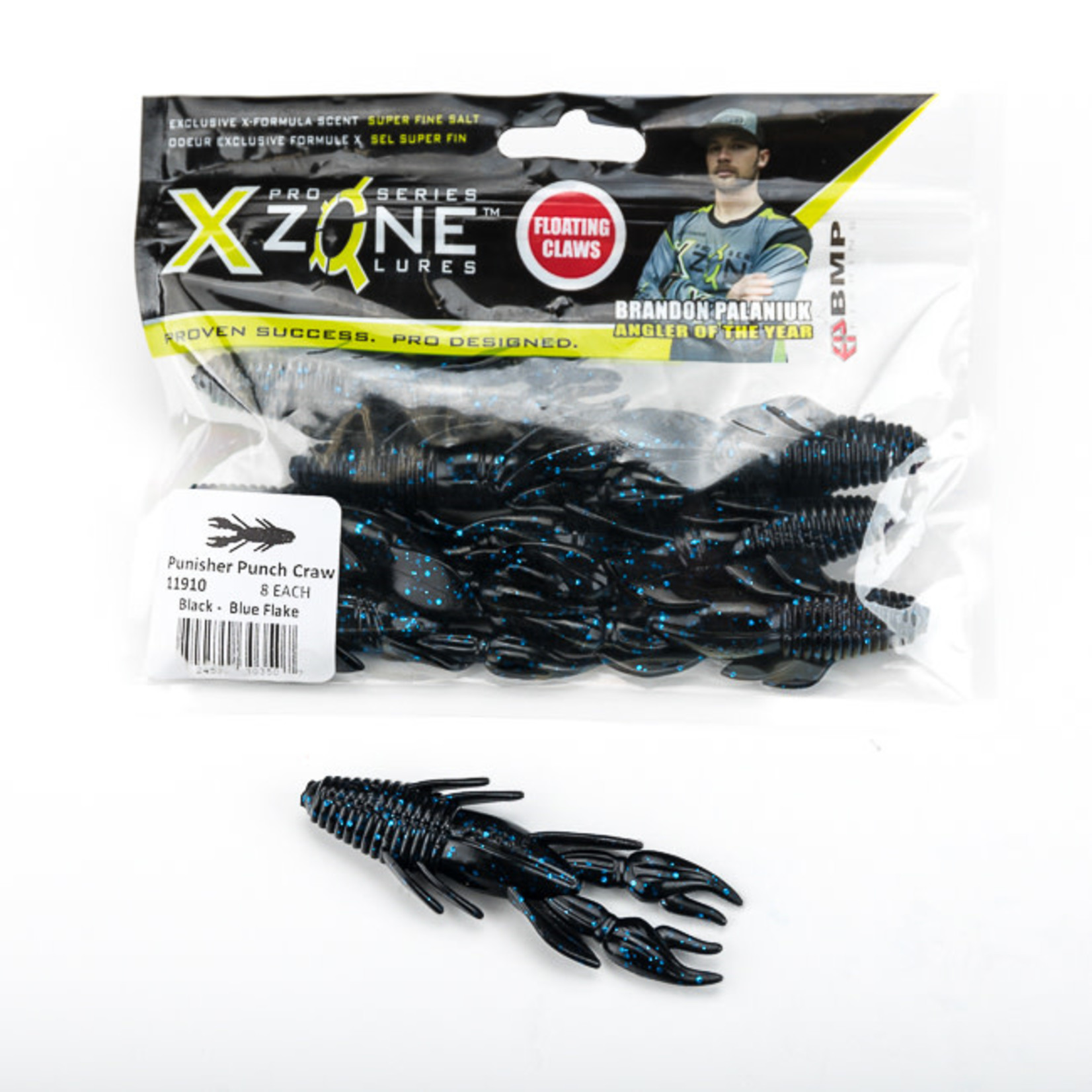 X-Zone X Zone Punisher Punch Craw, Black Blue Flake