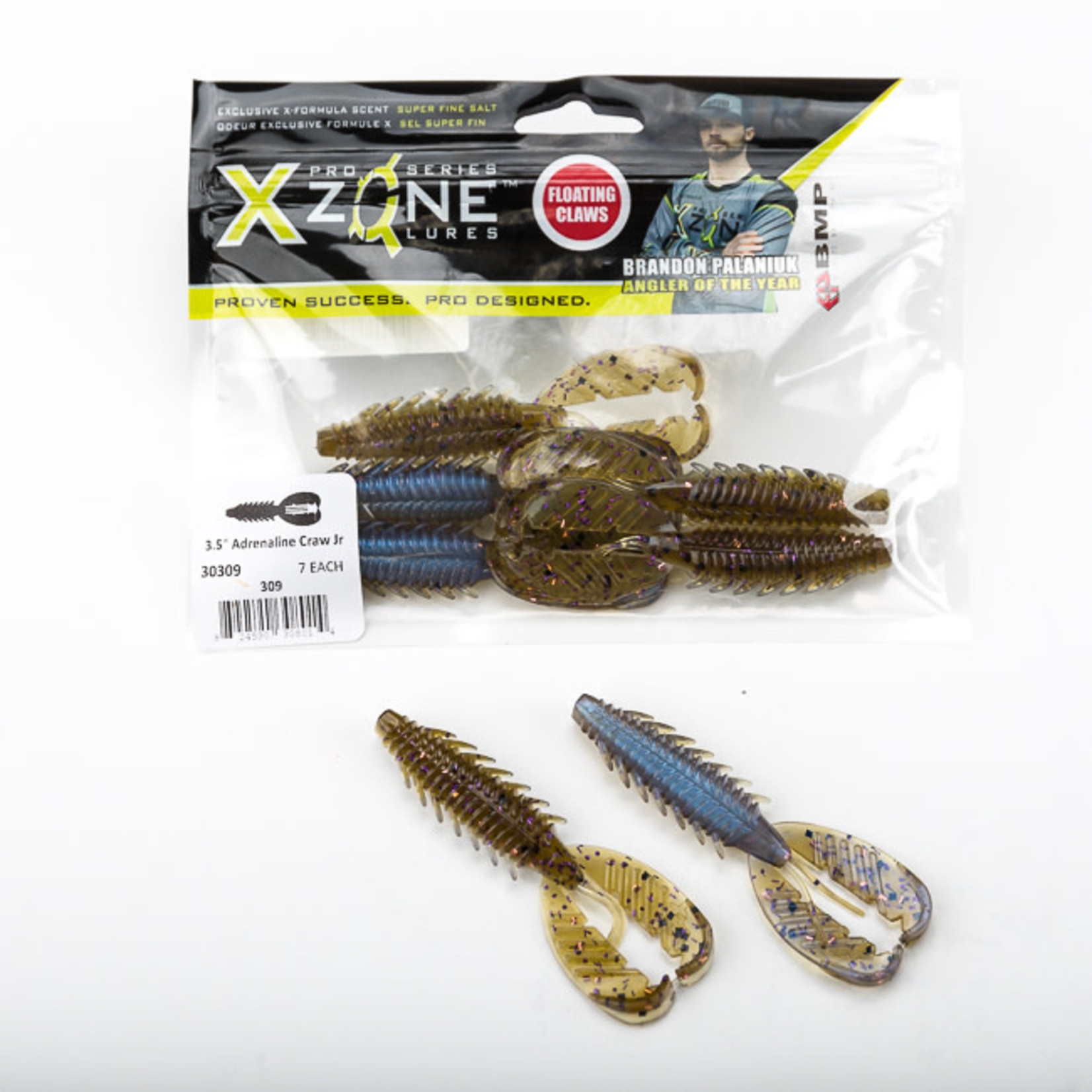 X-Zone X Zone 3.5" Adrenaline Craw Jr. 309, 7pk