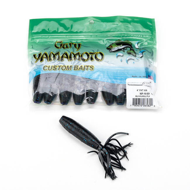 Yamamoto Baits Yamamoto 92F10021 Fat Ika, 4", 10pk, Black with Blue