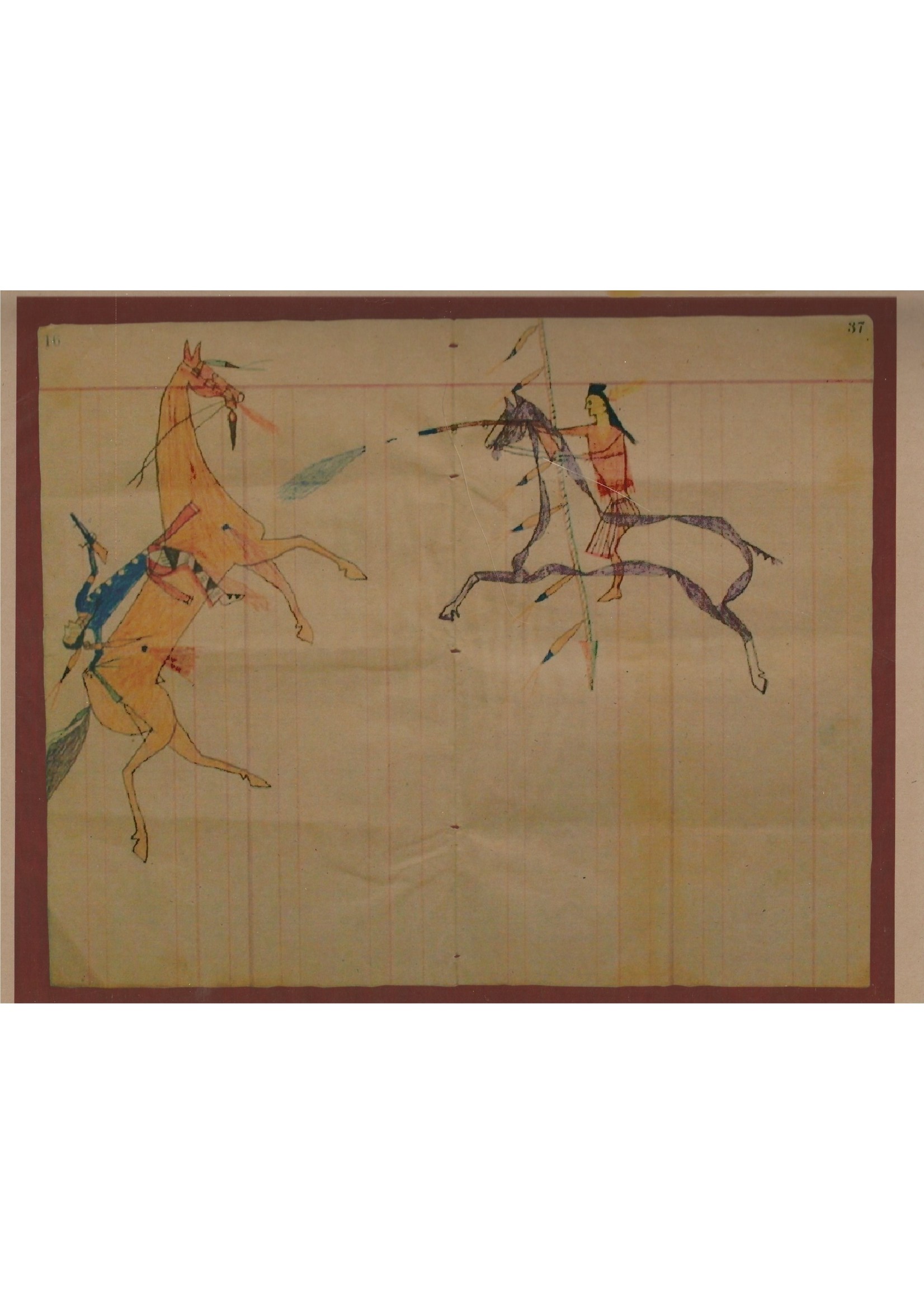 White Swan White Swan Ledger Art 8X11 Print Kill Horse 16
