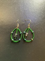 Earrings Bell Green & Black