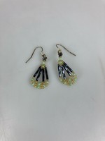 Earrings Fan Black, Mint & Gold