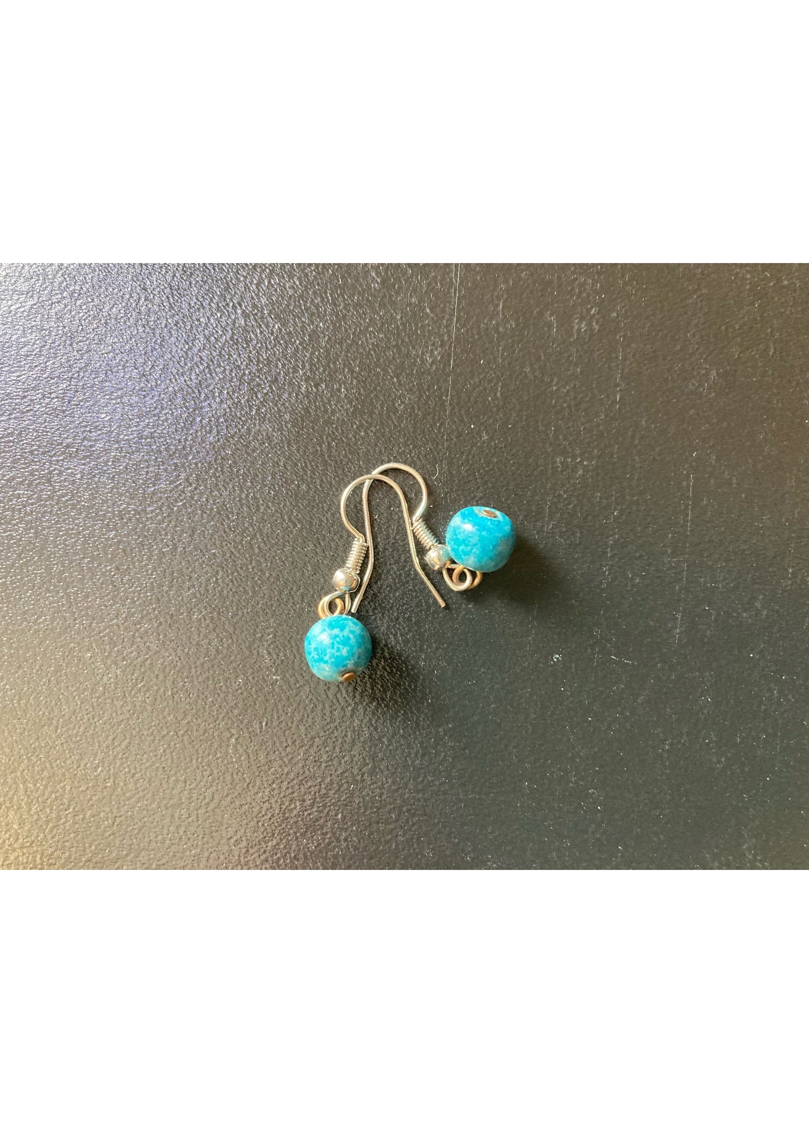 Earrings Ball Blue