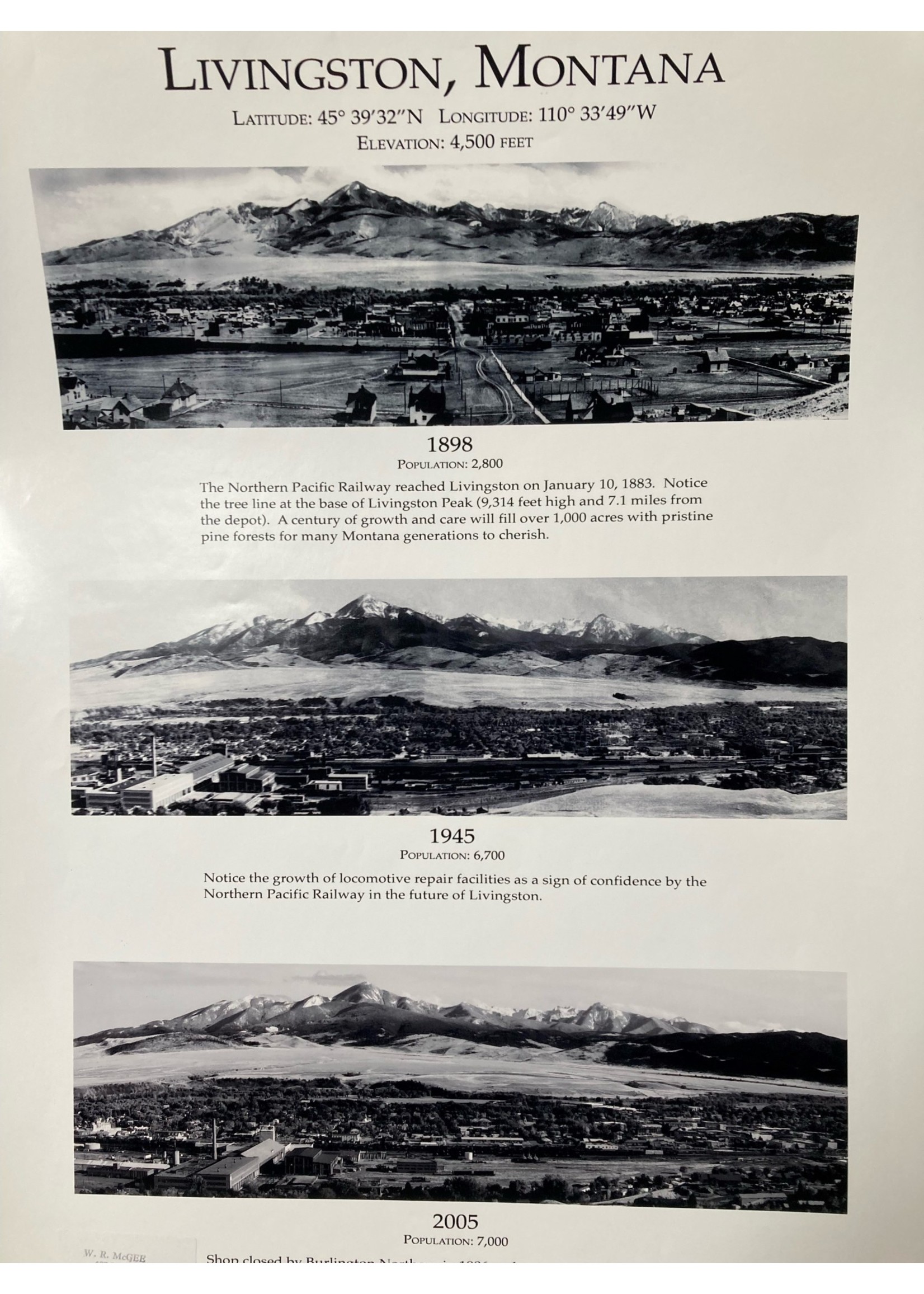 1898, 1945 & 2005 Livingston, MT Poster