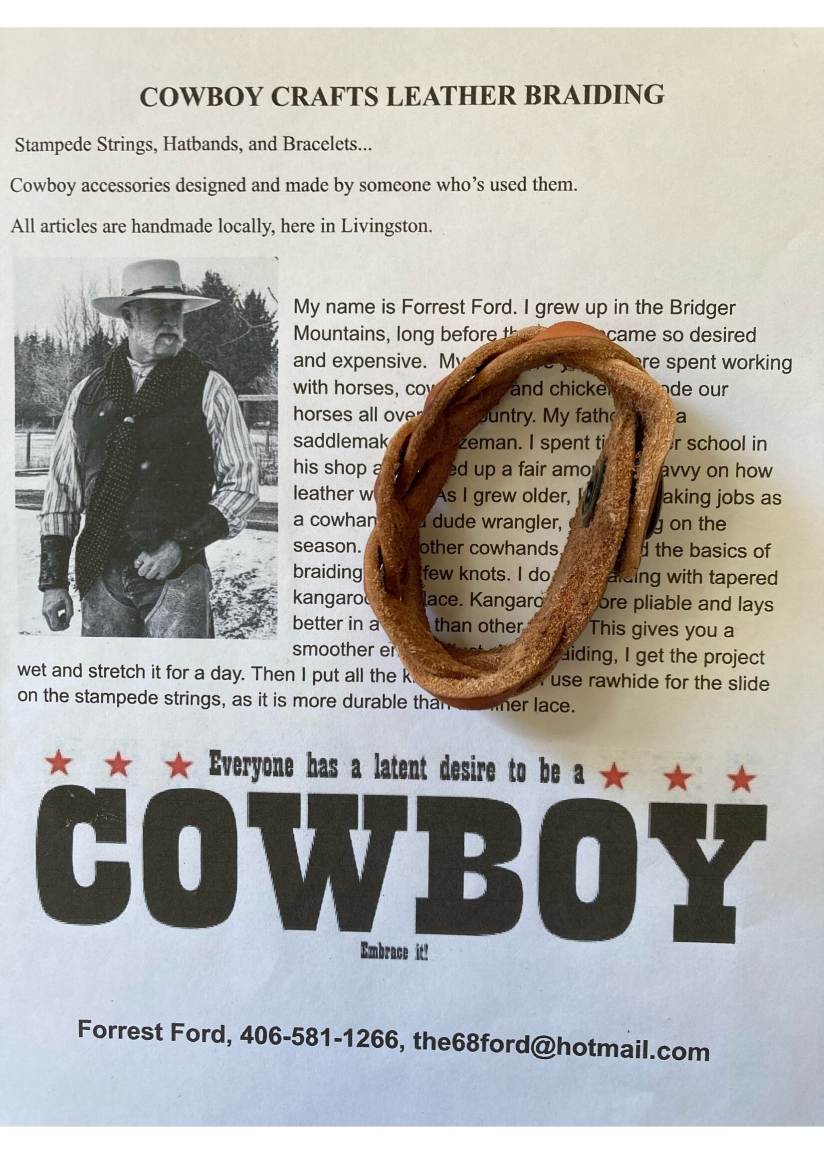 CC Child Cowhide Mystery Braid Bracelet