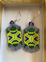 GV Earrings Yellow Blue Turtle