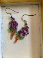 GV Earrings Purple & Red Rose