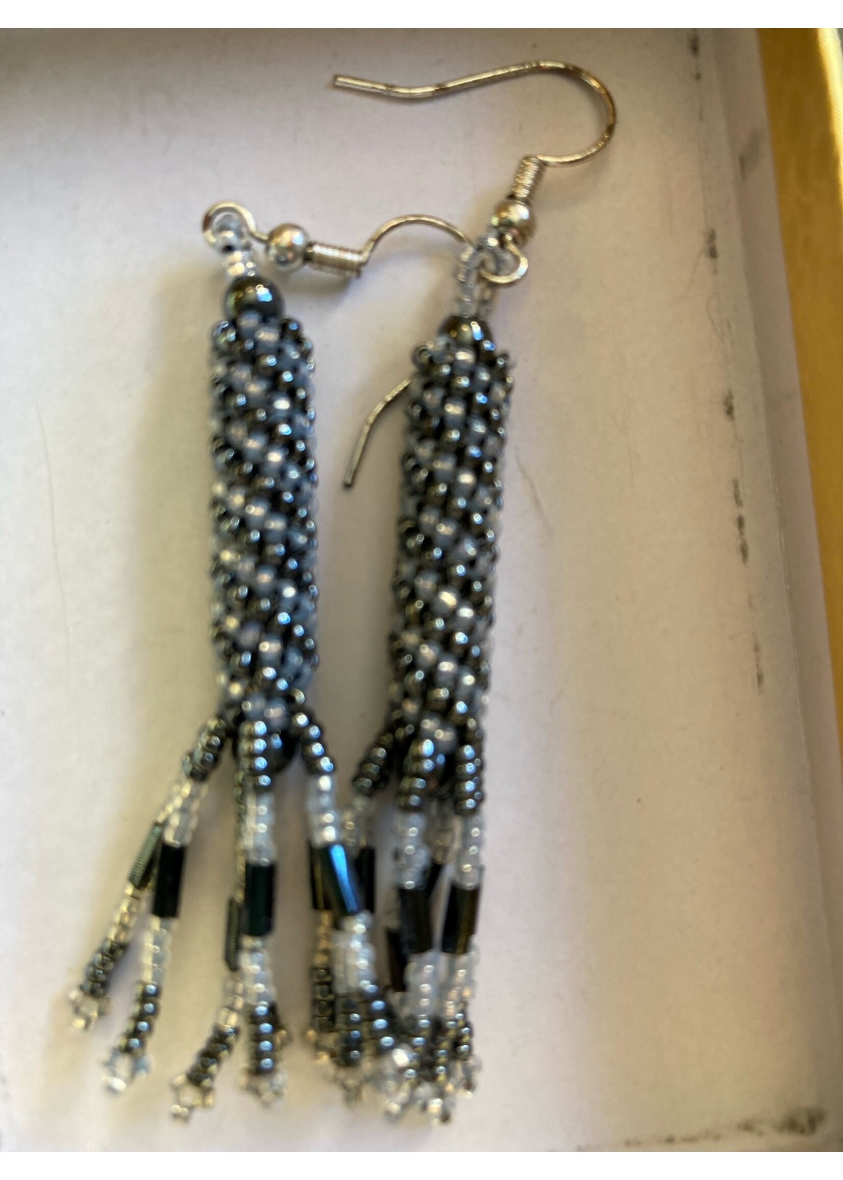 GV Earrings Silver & Cobalt Dangles