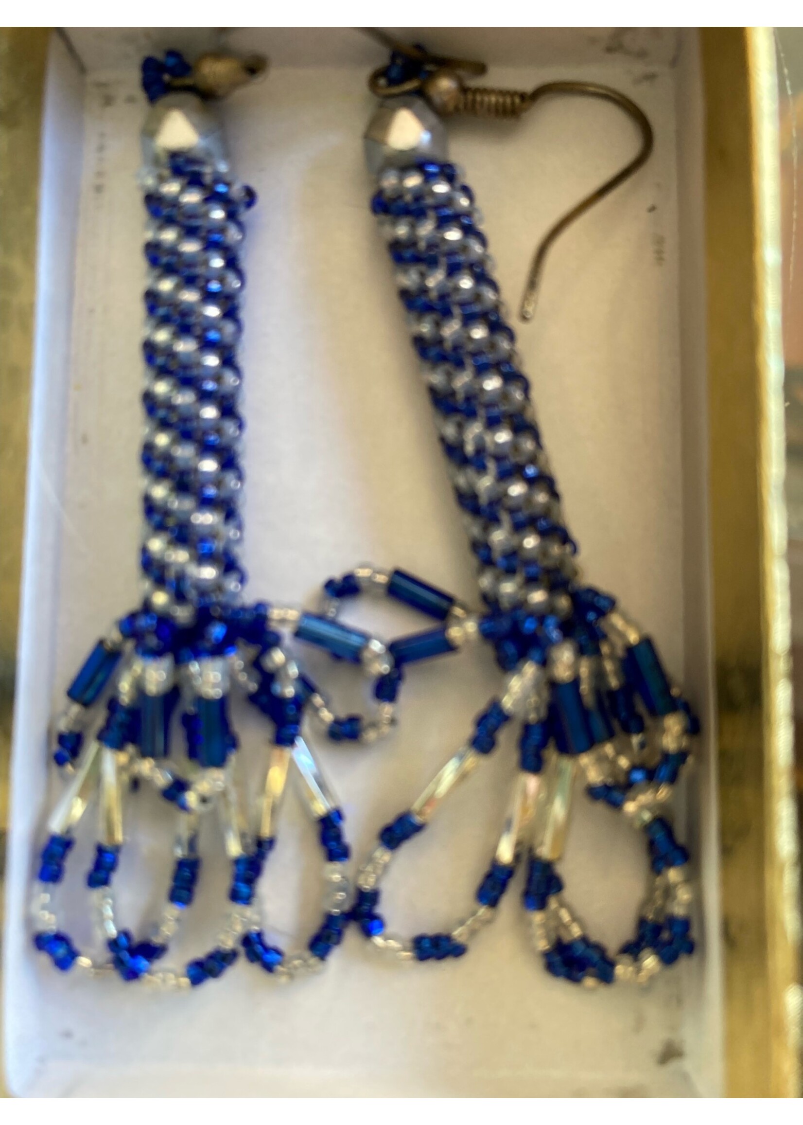 GV Earrings Silver & Blue Dangles