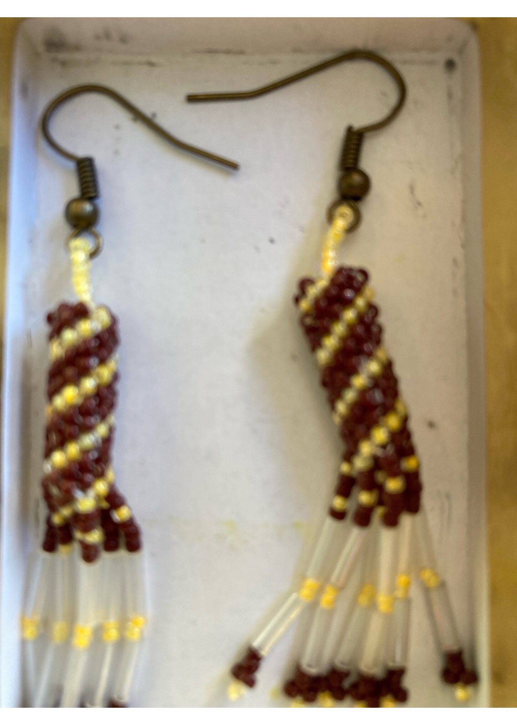 GV Earrings Brown & Yellow Dangles