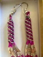 GV Earrings Pink & Silver Dangles