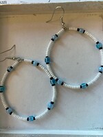 GV Earrings Blue & White Hoop