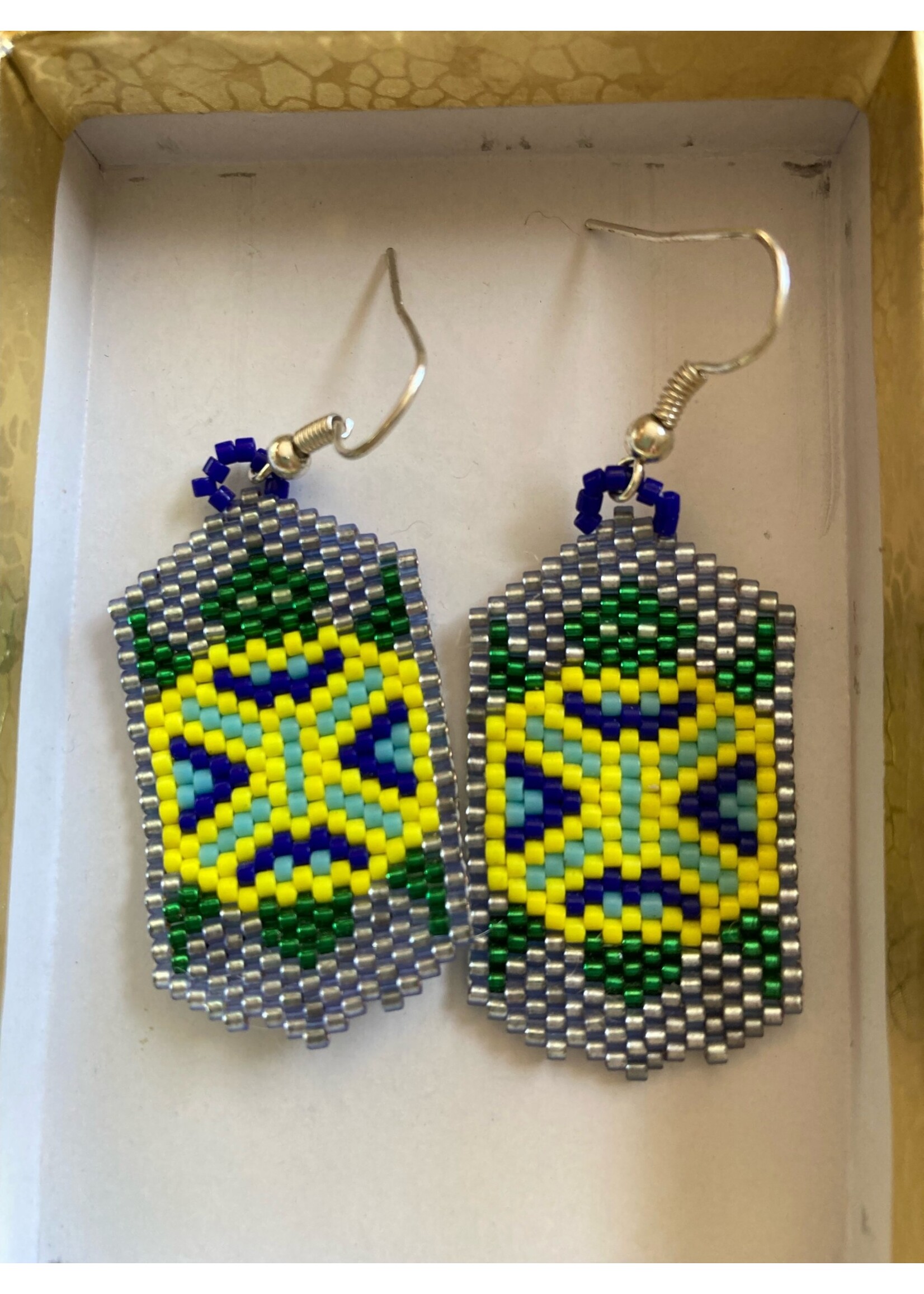 GV Earrings Yellow Blue Turtle