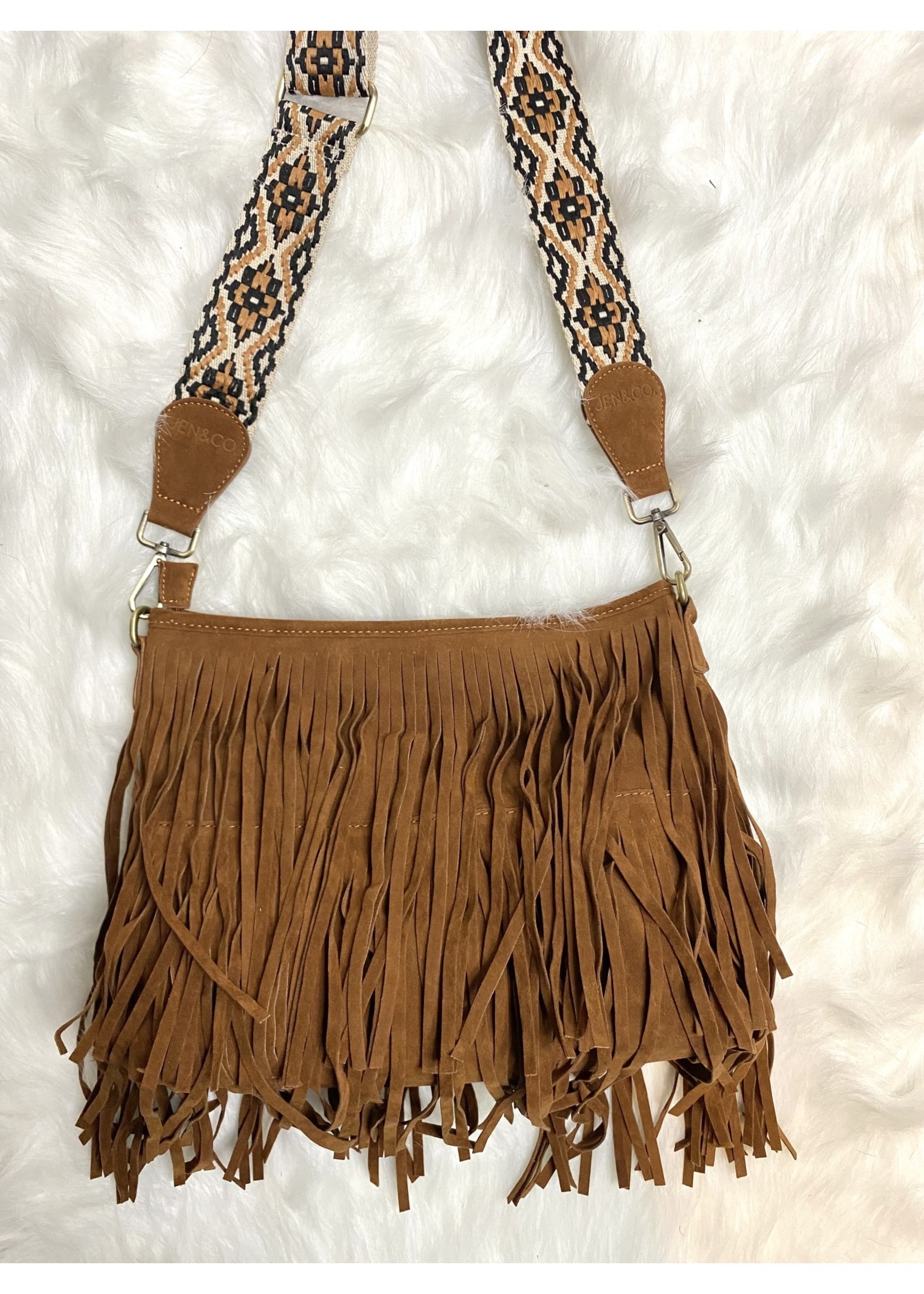 brown fringe handbag
