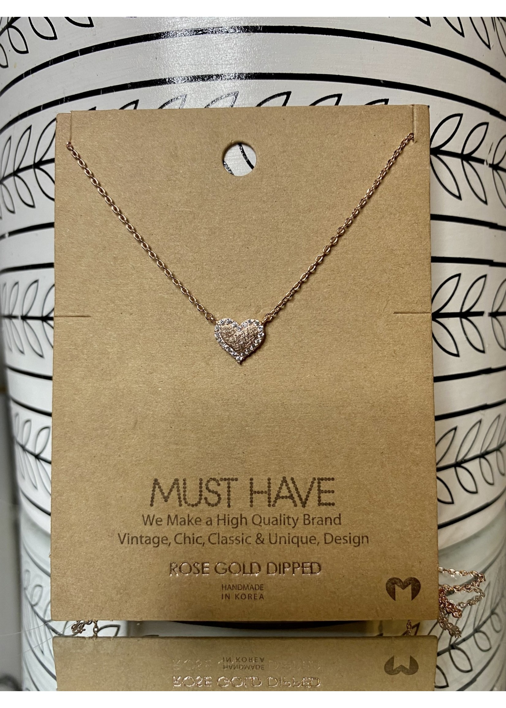 Pave Love Heart Necklace