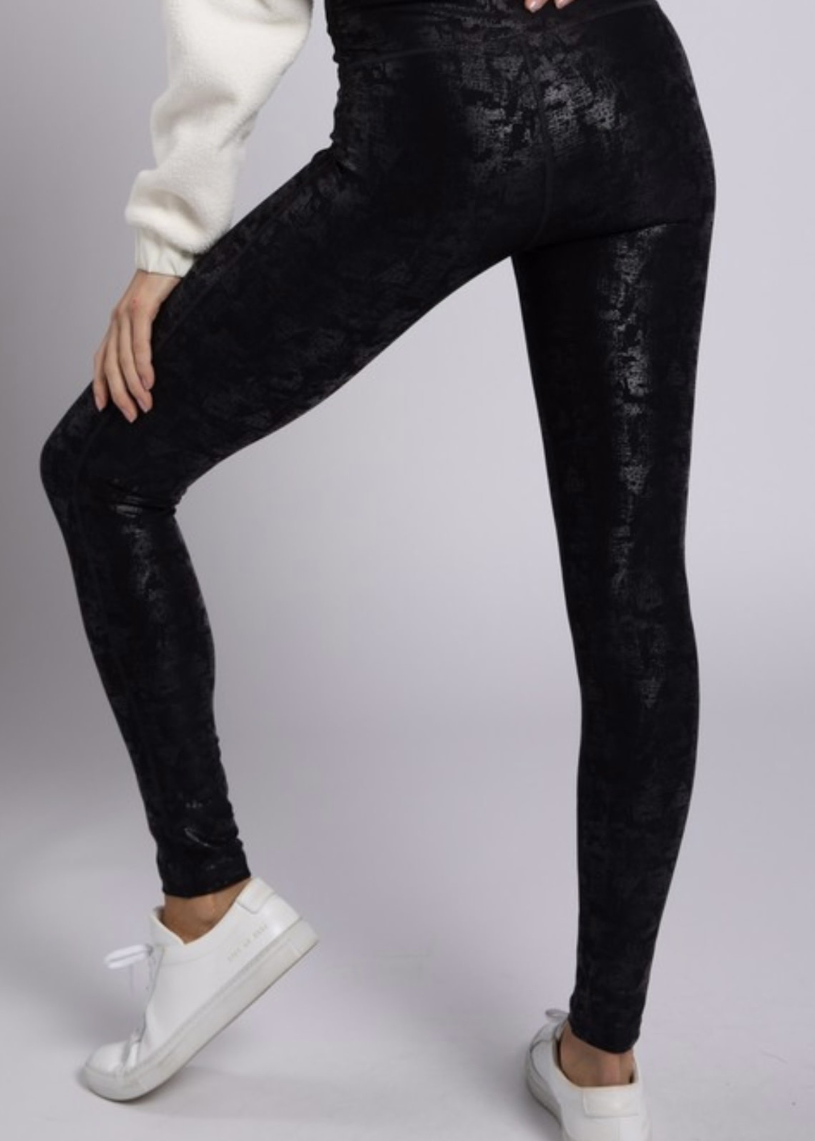 Crackle Glaze Foil Highwaist Leggings