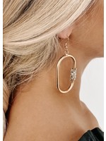 Oval Rhinestone Earrings