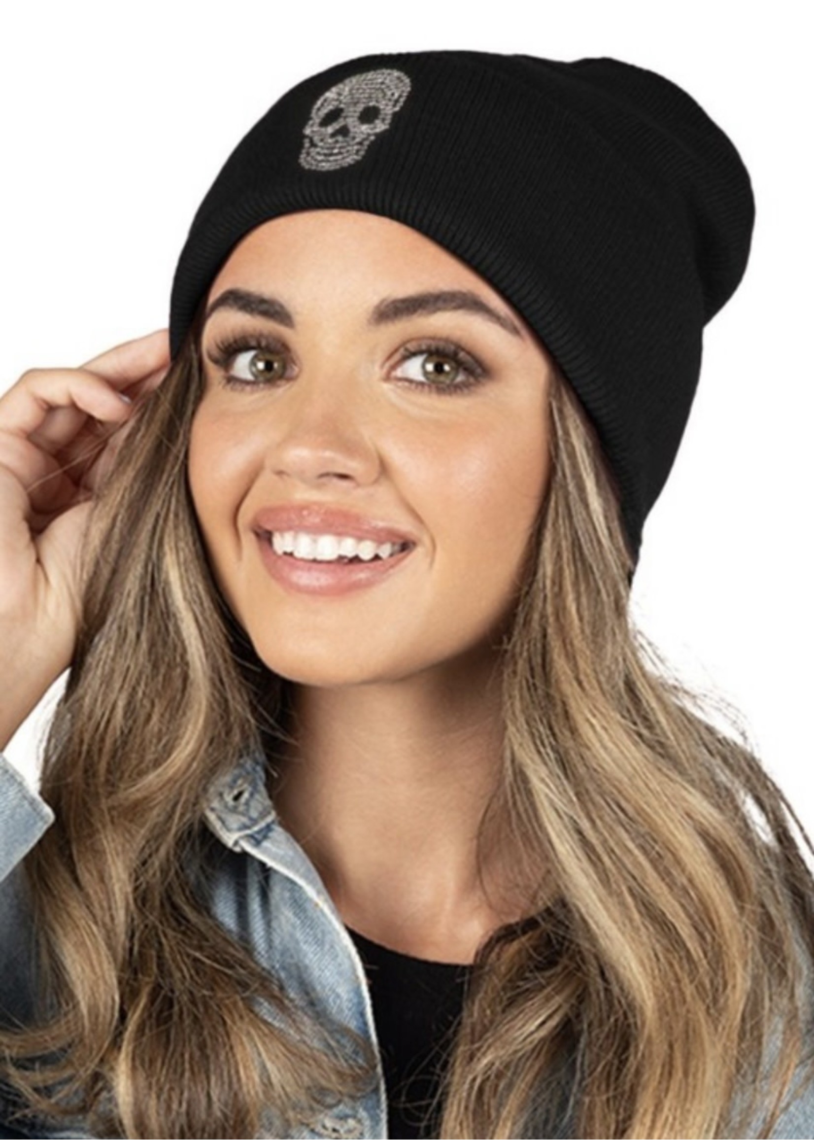 Rhinestone Skull Beanie