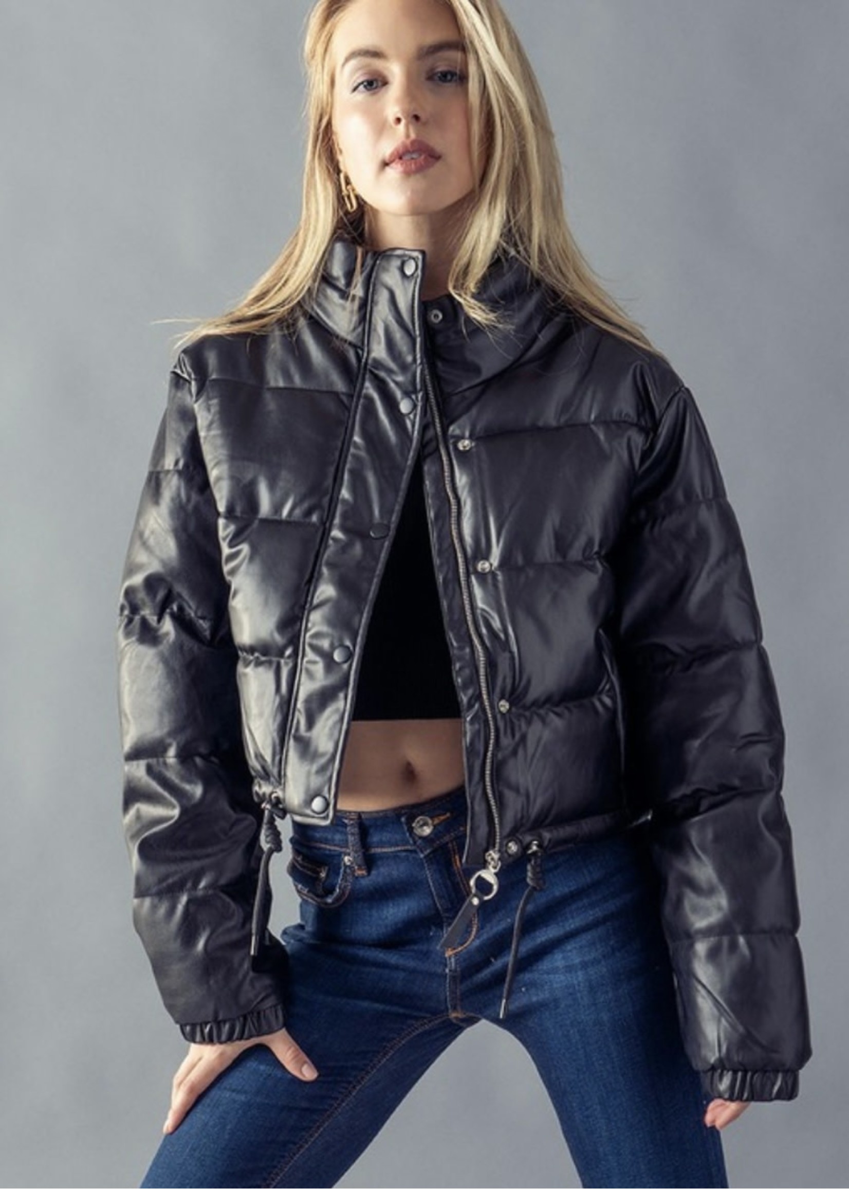 Allie Faux Leather Puffer Jacket
