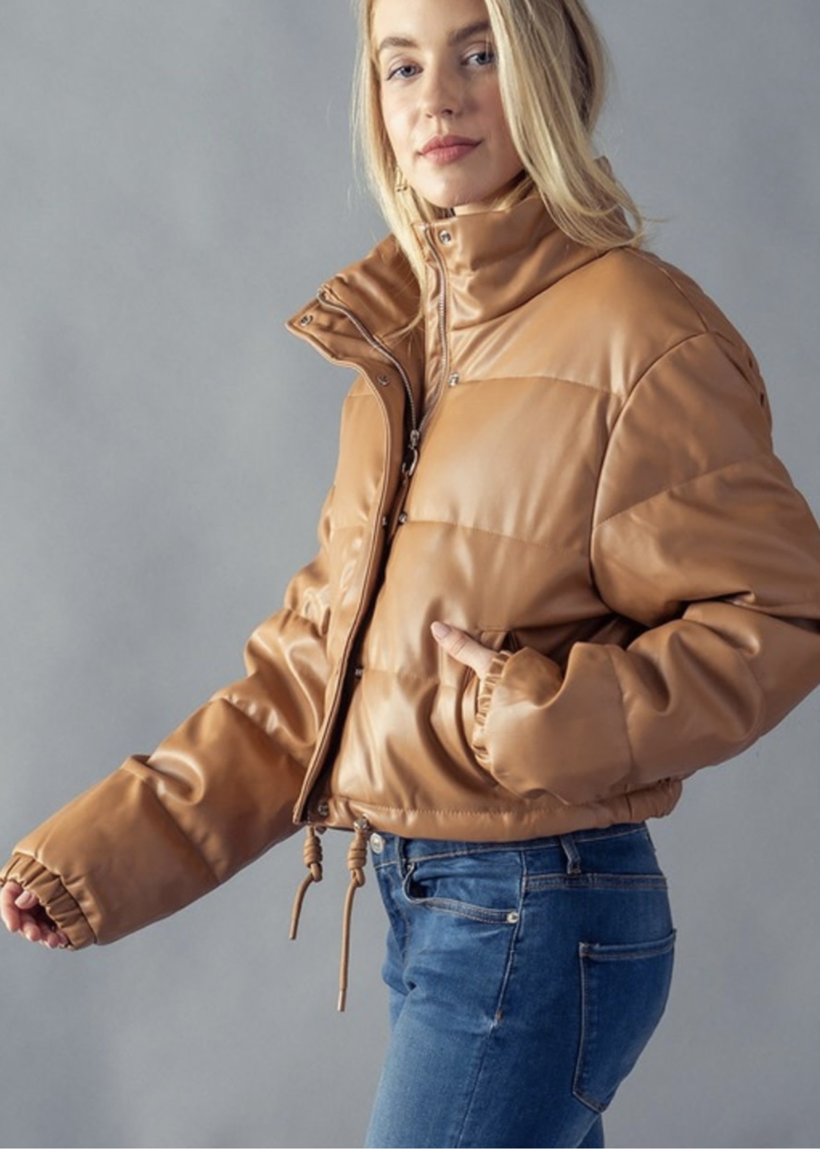 Allie Faux Leather Puffer Jacket