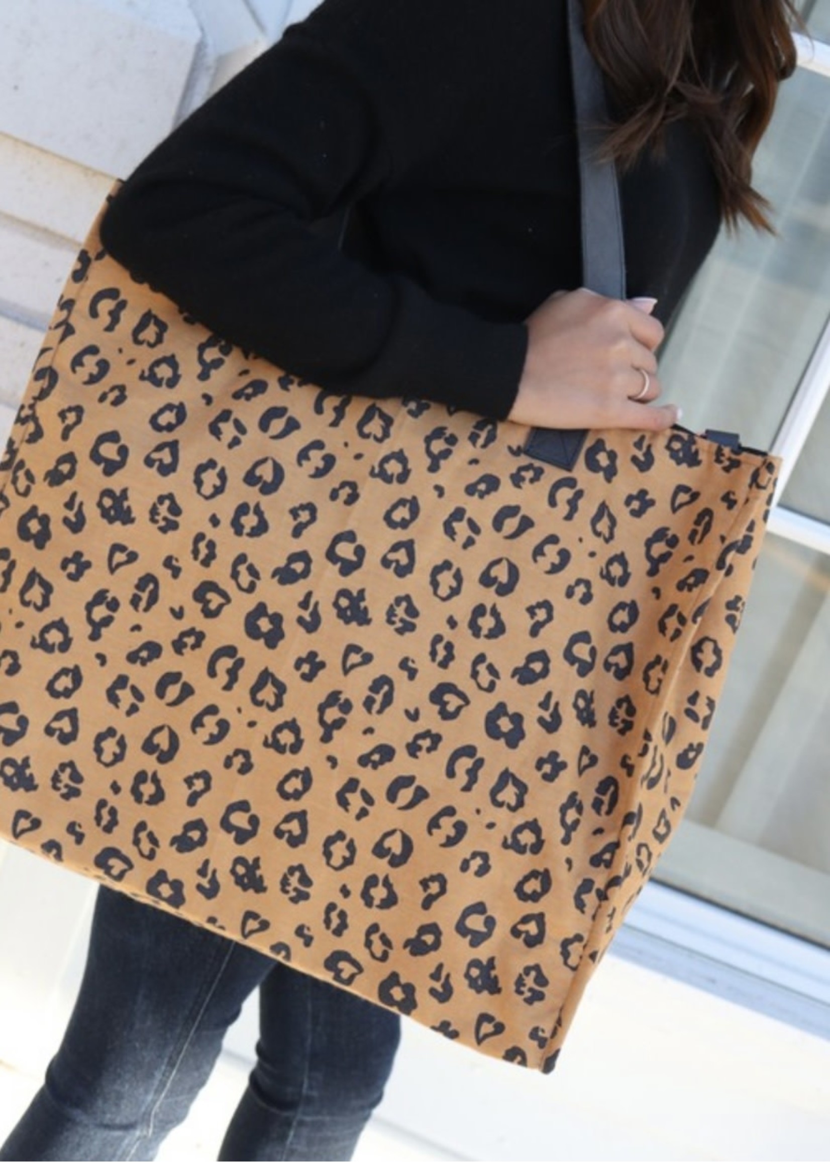 Leopard Tote Bag with Removable Strap