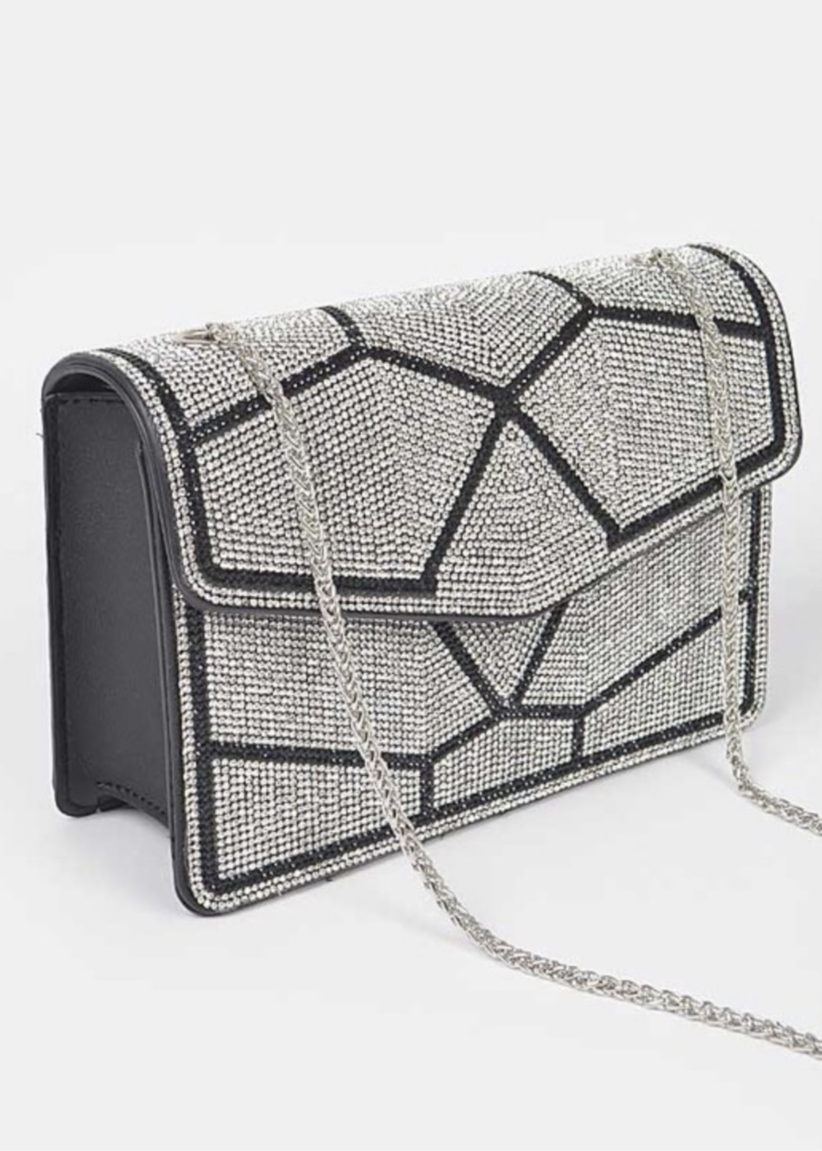 RHINESTONE CROSSBODY BAG - Black