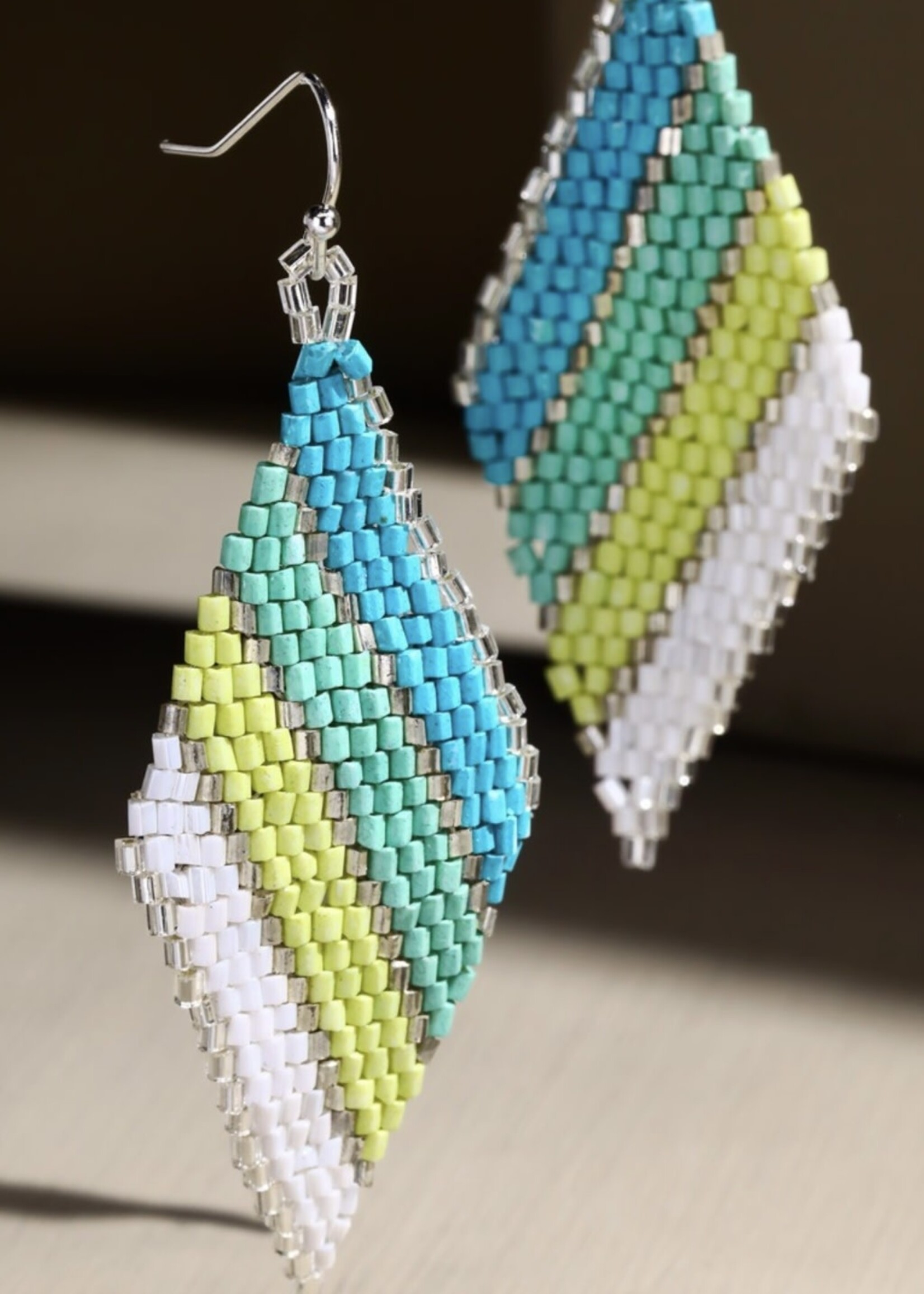 Diamond Seed Bead Earrings