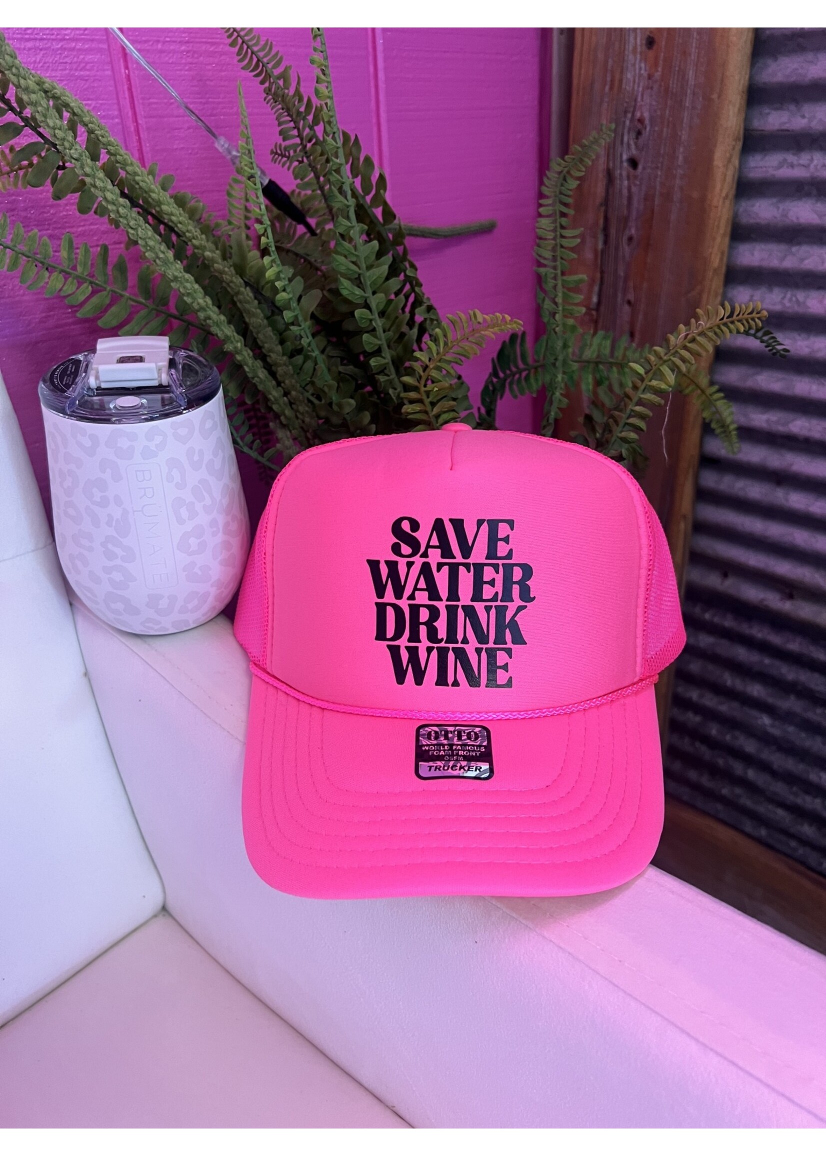 Save Water Drink Wine Trucker Hat