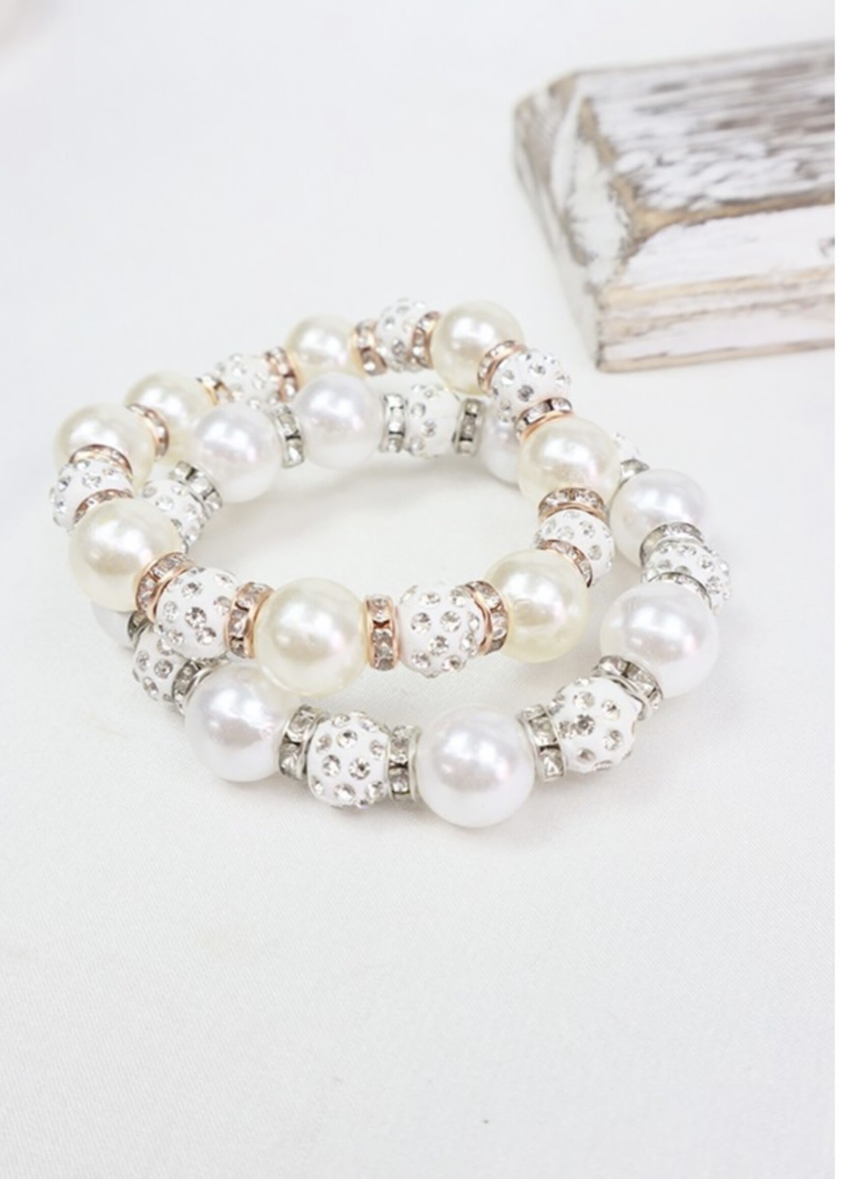 Pearl and Rhinstone Stretch Bracelet