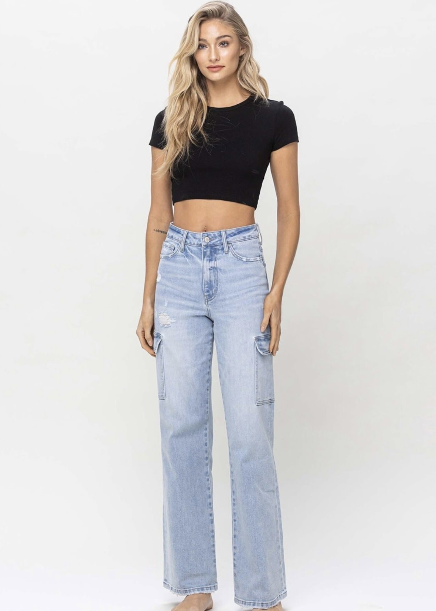 90's Vintage Miles Jeans with Cargo Pockets - So Obsessed Boutique