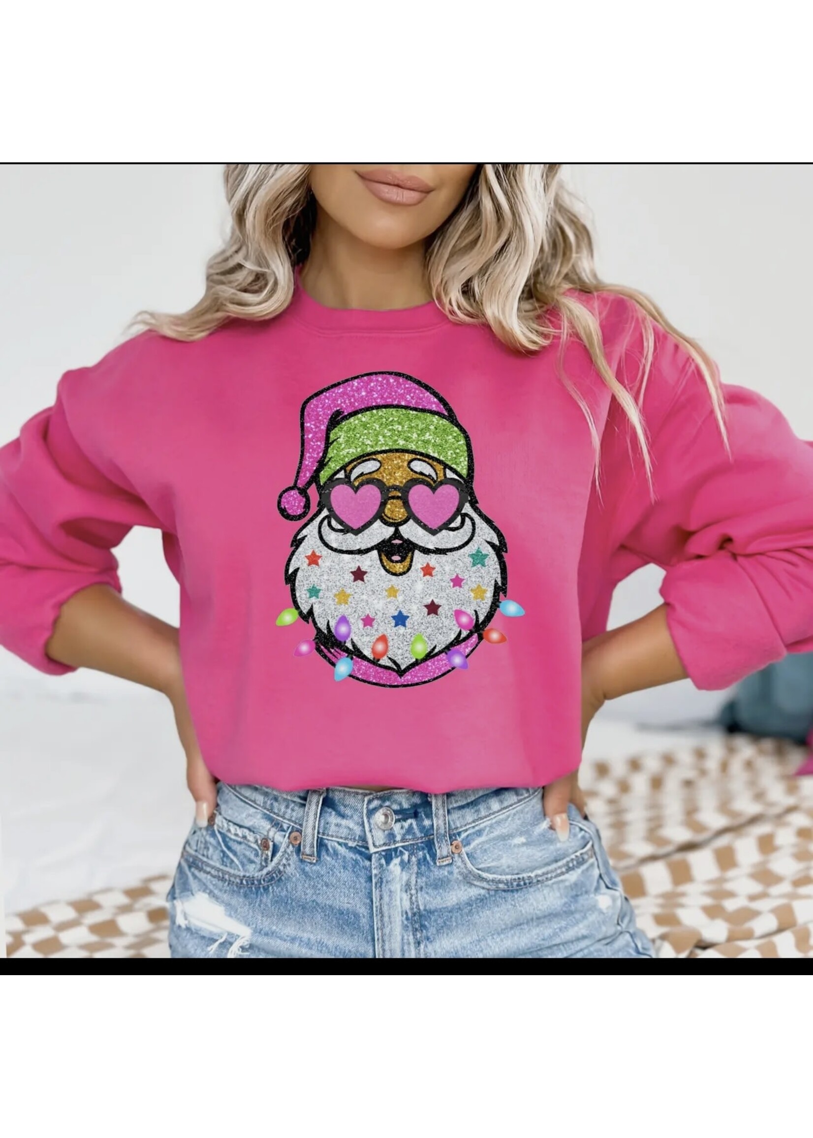 Santa in Sunglasses Crewneck Sweatshirt