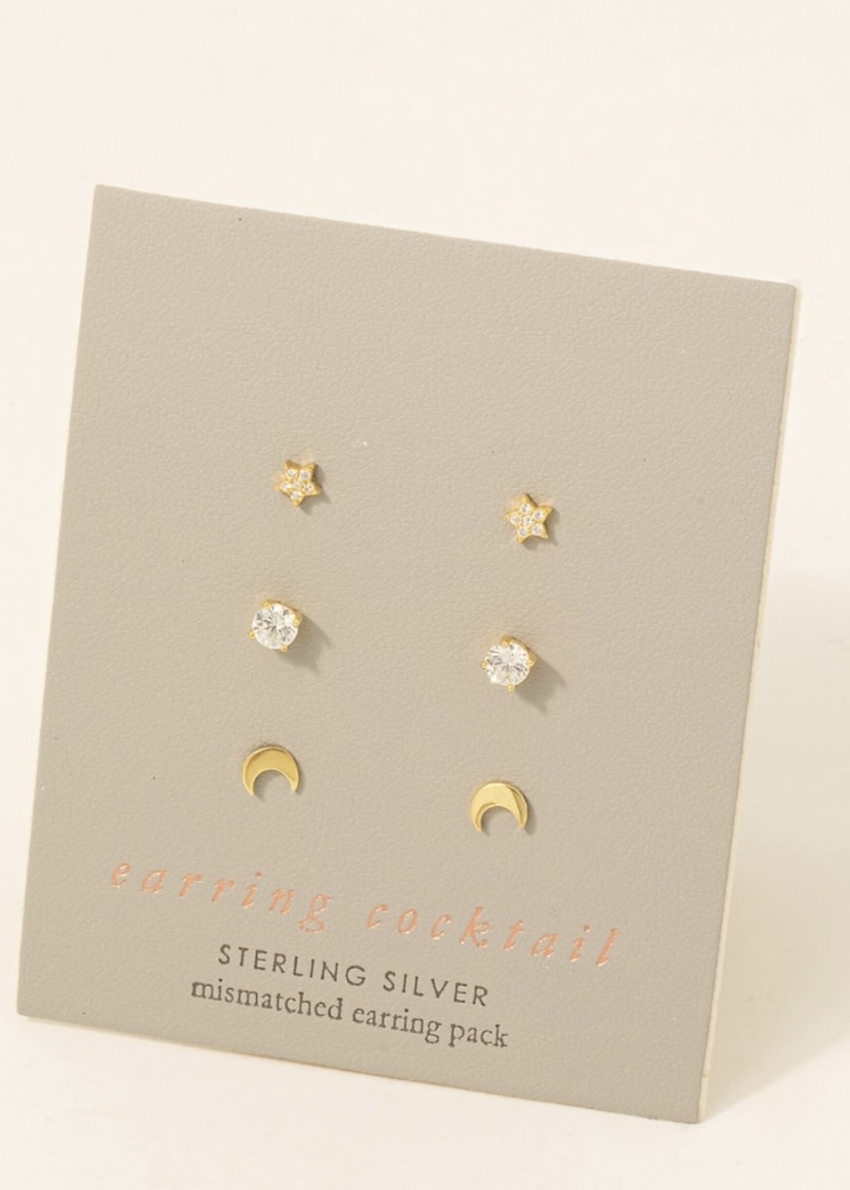 3 piece stud earring set