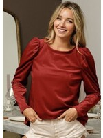 Mariah Velvet Puff Sleeve Top