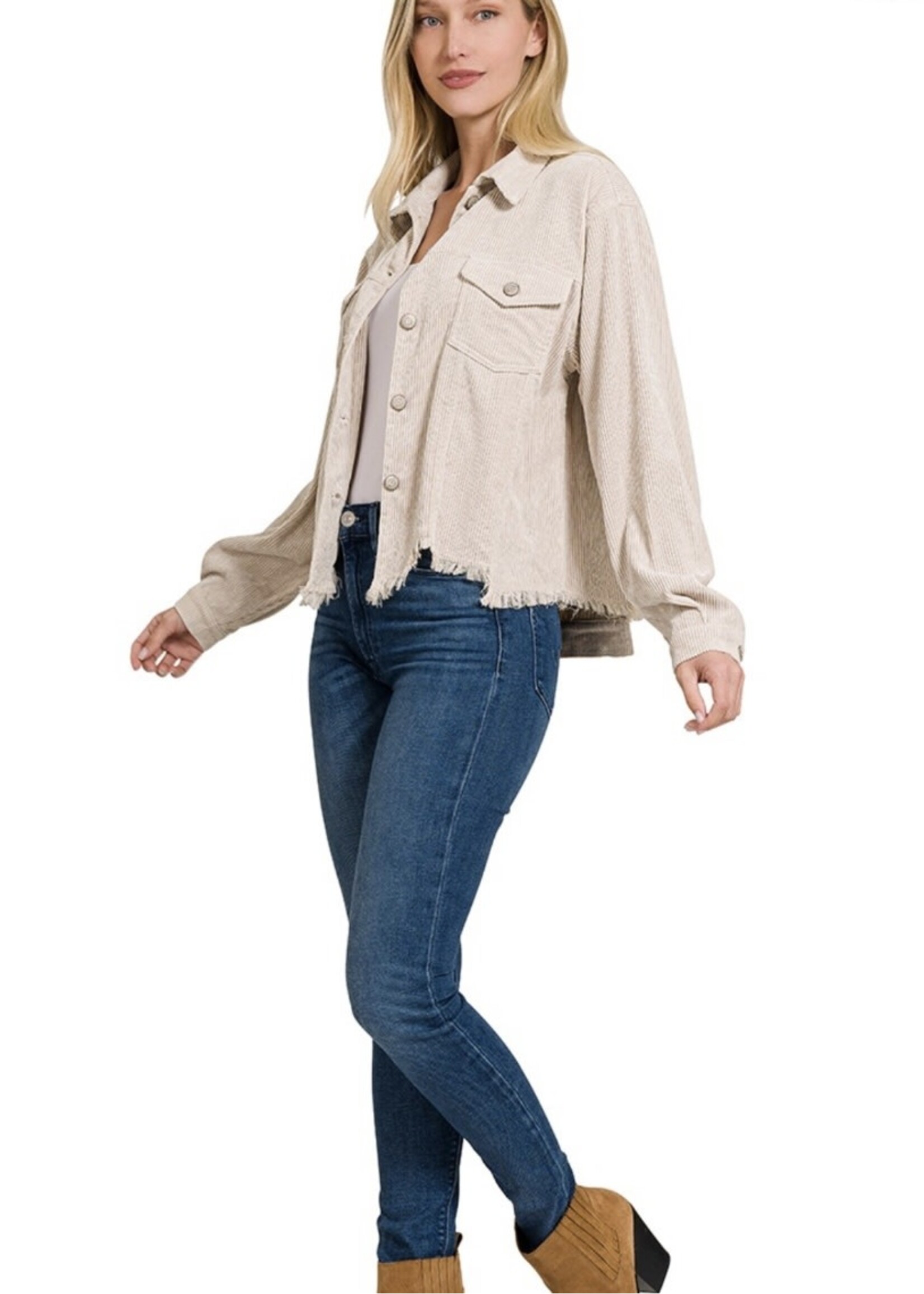 Rachael Distressed Corduroy Jacket