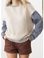 Step in Style Denim Sleeve Sweater