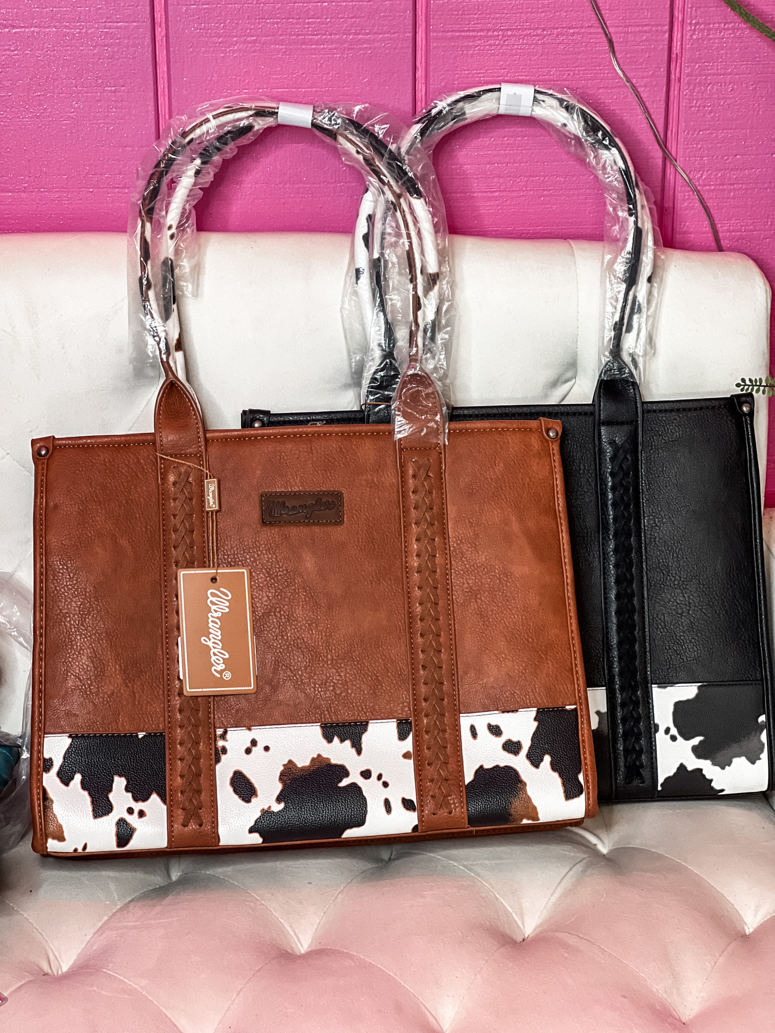 Cow print tote online