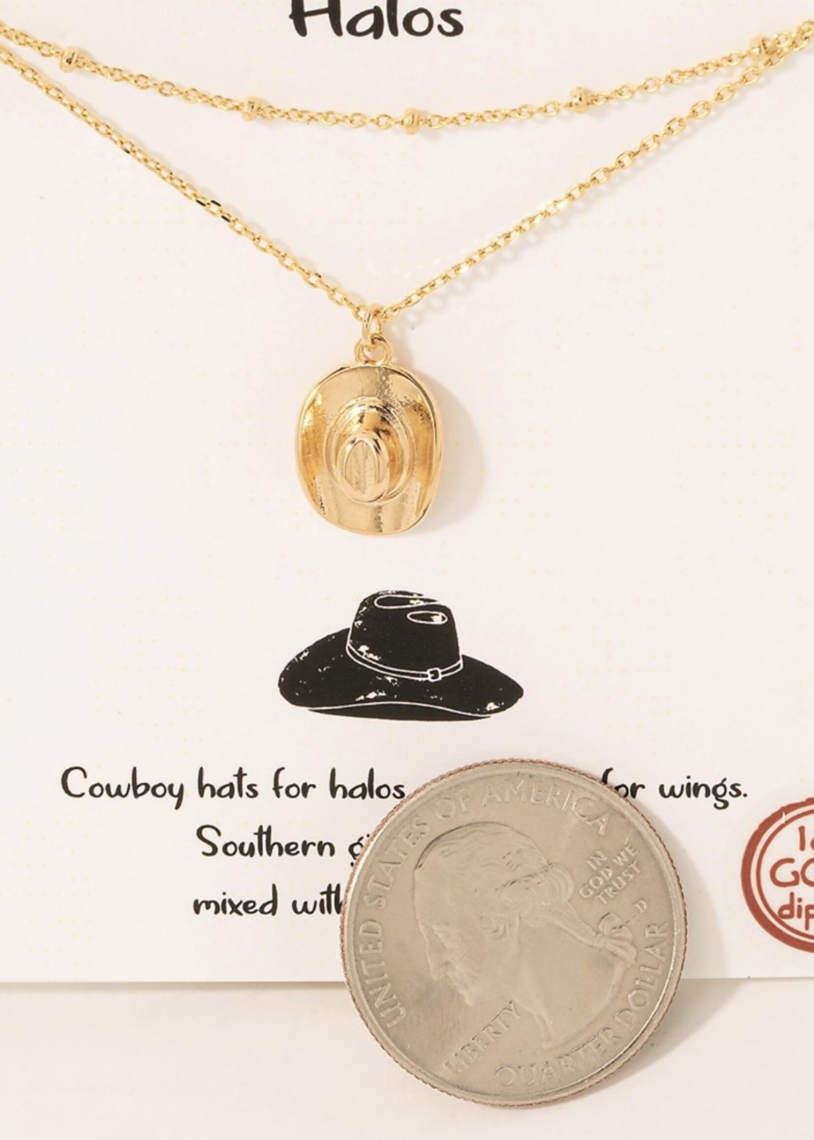 Layered Cowboy Hat Necklace