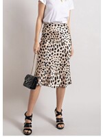 Zarina Satin Leopard Midi Skirt