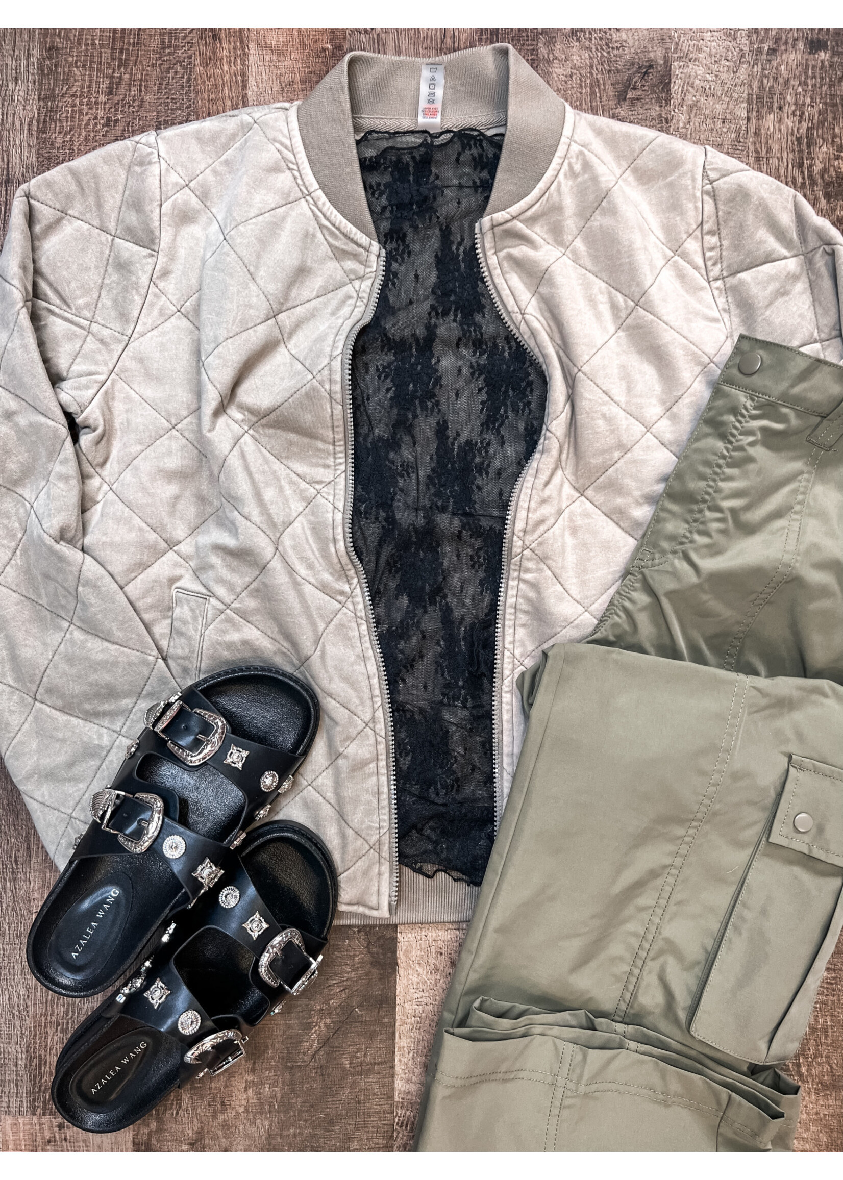 Street Walking Quilted Bomber Jacket